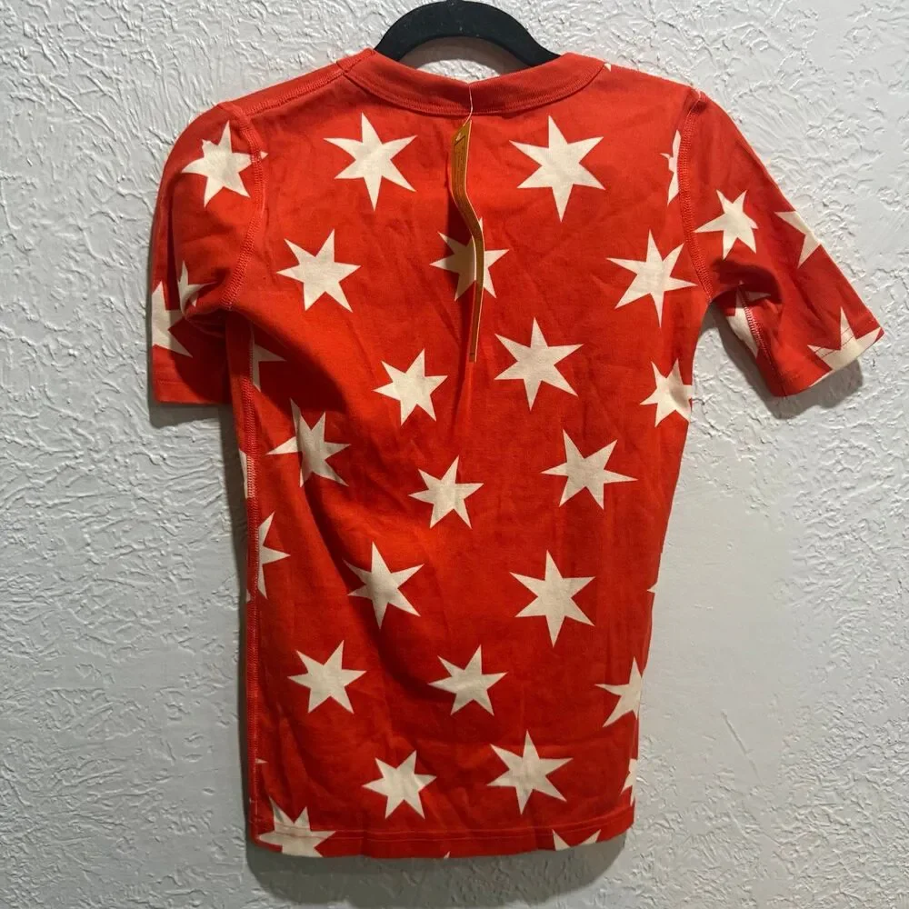 Hannah Anderson Orange with white stars pajama set size 14